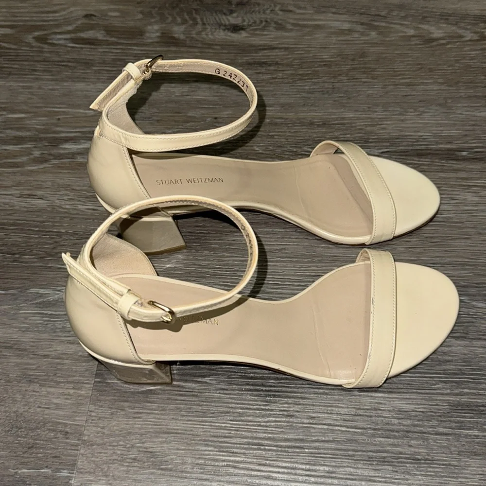 Stuart Weitzman Nude Block Heels - Size 7.5